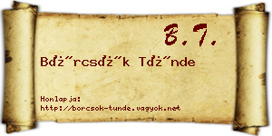 Börcsök Tünde névjegykártya